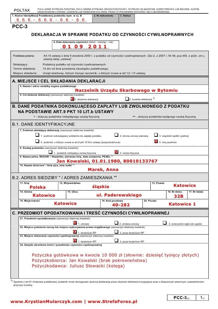 Jak wypełnić PCC-3 pożyczka, aby uniknąć kar podatkowych?